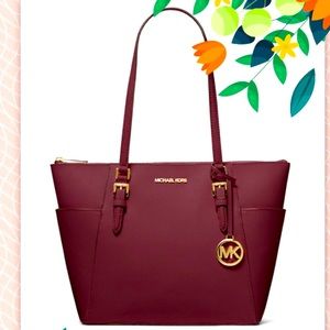NWT MIchael Kors Charlotte Large leather Tote Bag